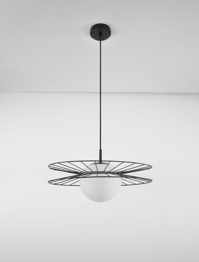Suspension Ellery noire, verre
