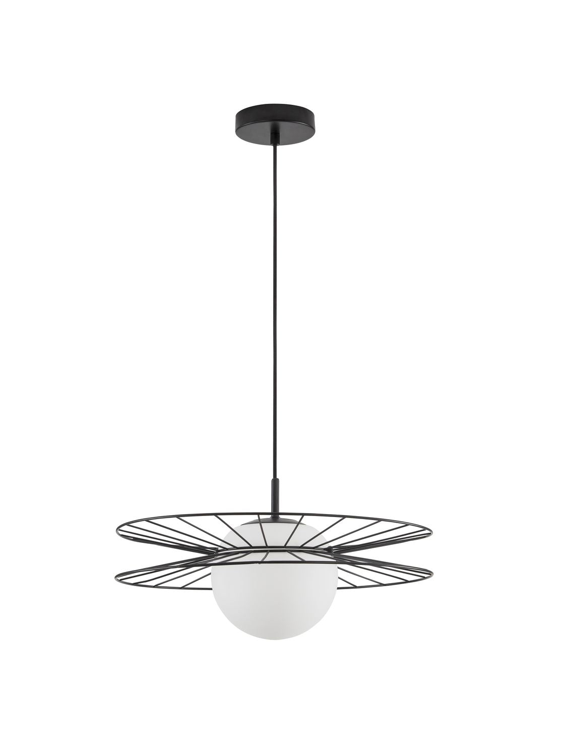 Suspension Ellery noire, verre