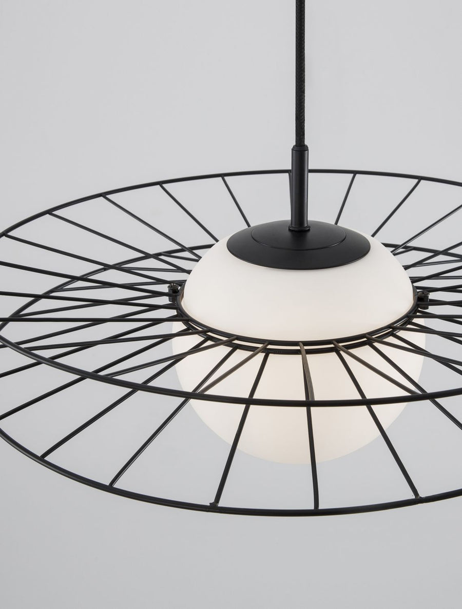 Suspension Ellery noire, verre
