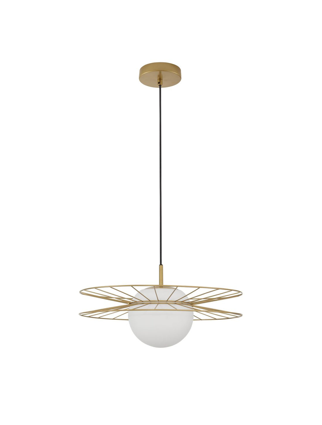 Suspension Ellery dorée, verre