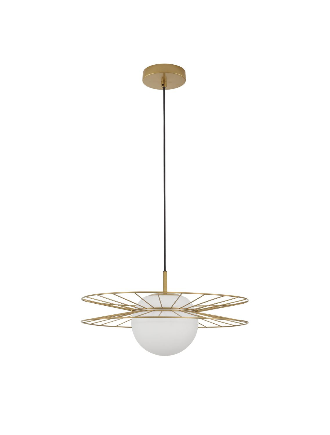 Suspension Ellery dorée, verre