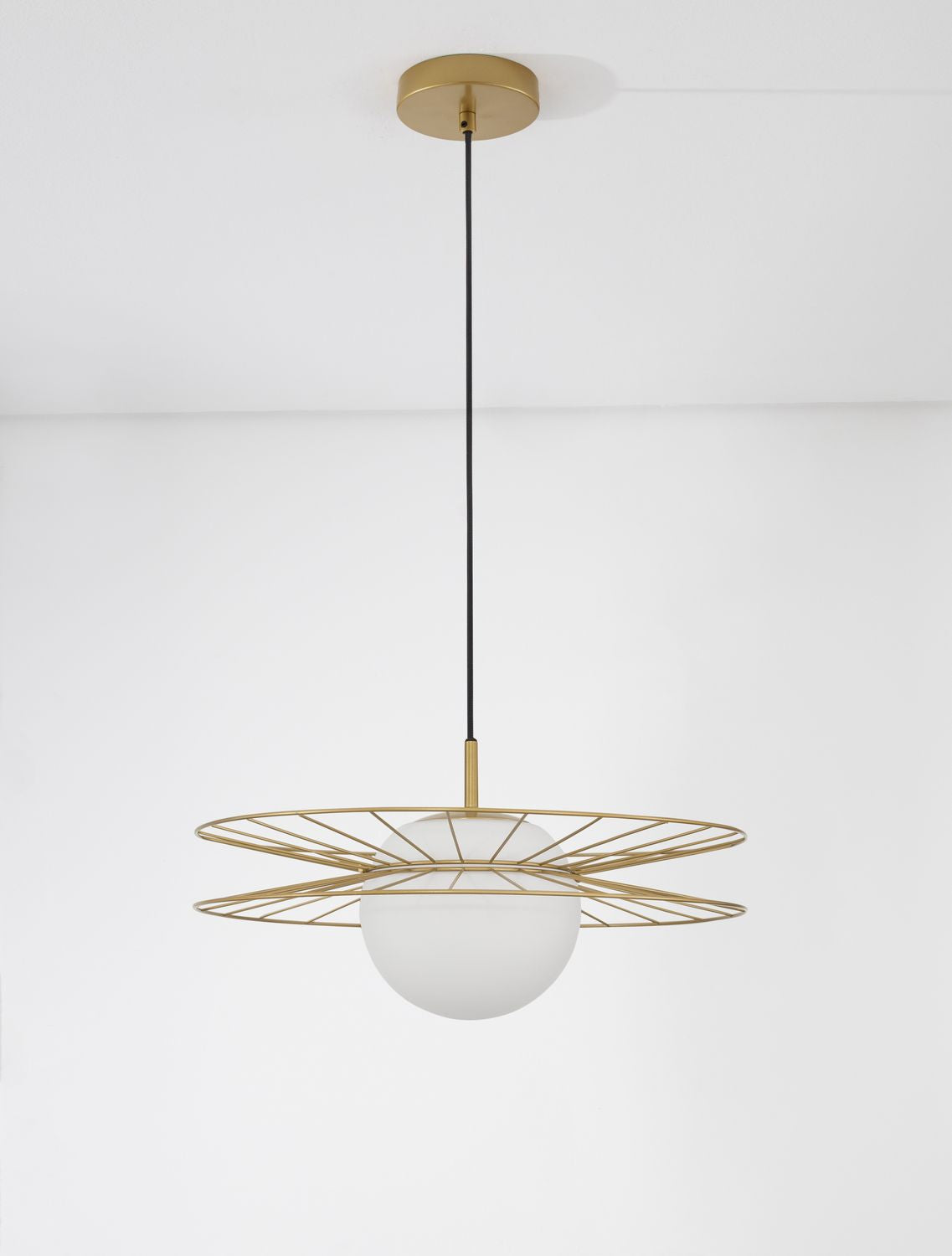 Suspension Ellery dorée, verre