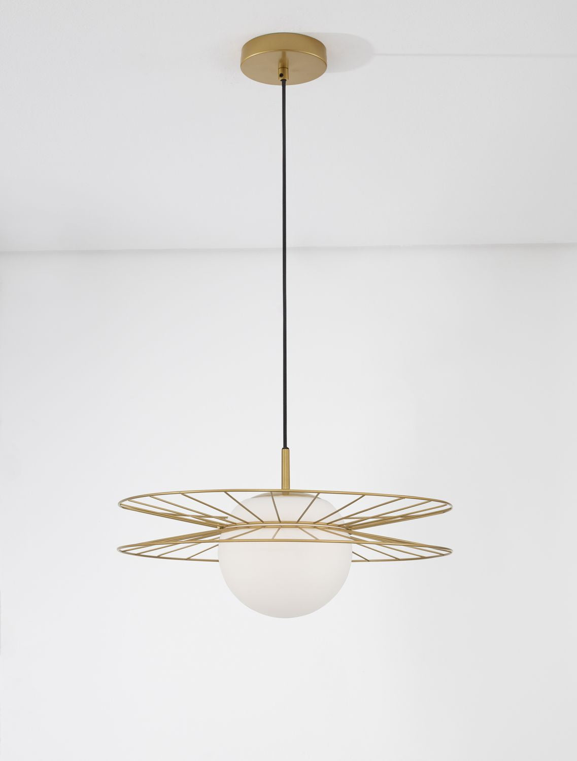 Suspension Ellery dorée, verre