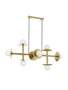Suspension Pielo 8 lumières dorée, verre