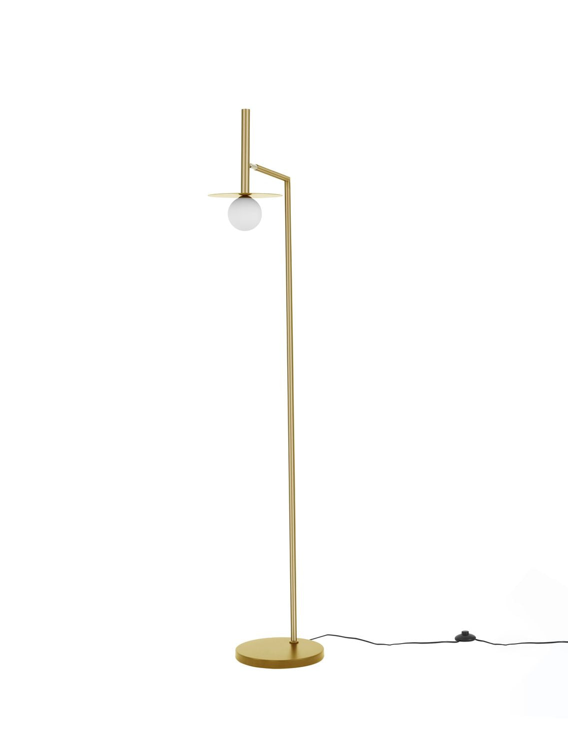 Lampadaire Pielo doré, verre