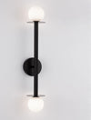Applique murale Pielo 2 lumières noire, verre