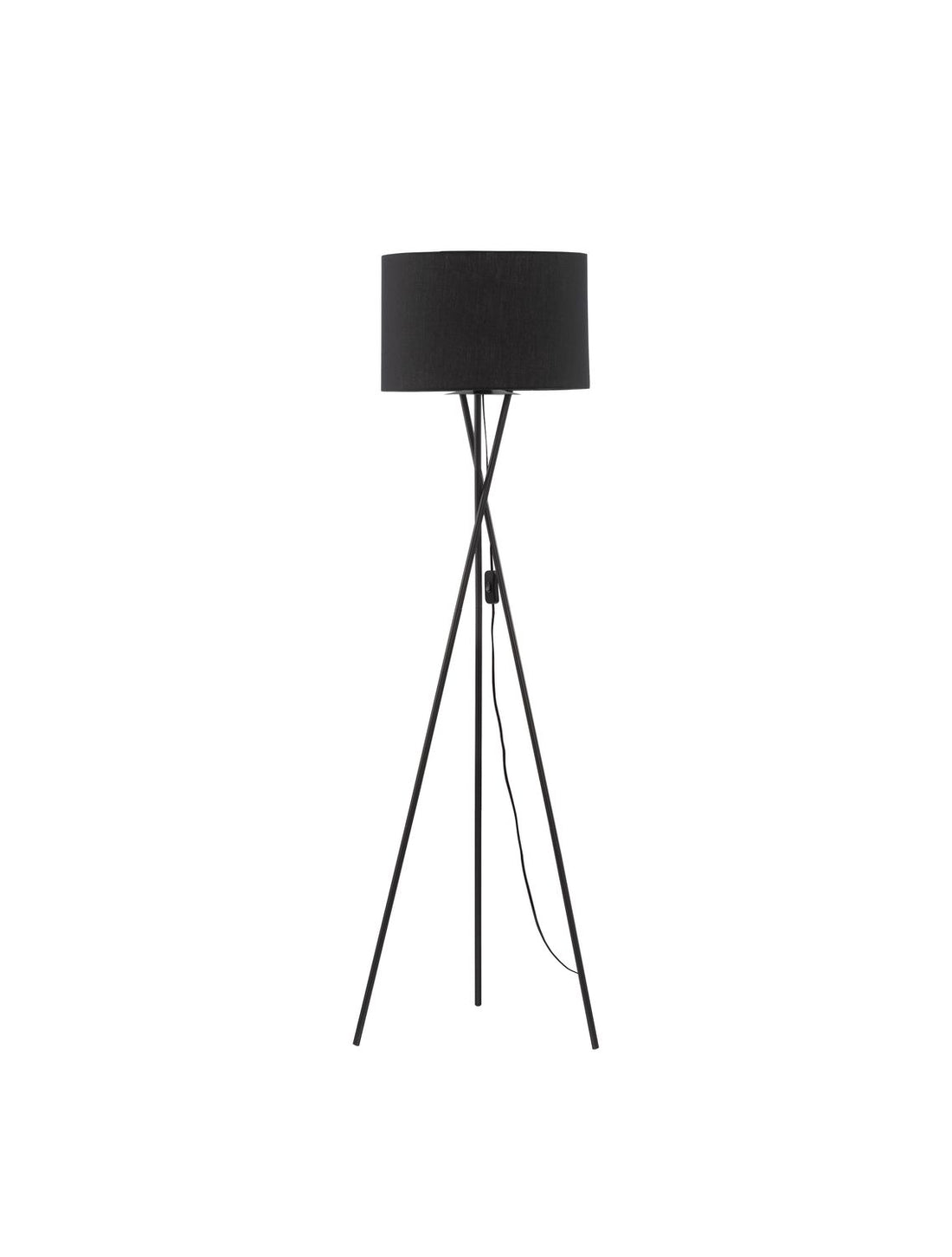 Lampadaire Retro noir, tissu