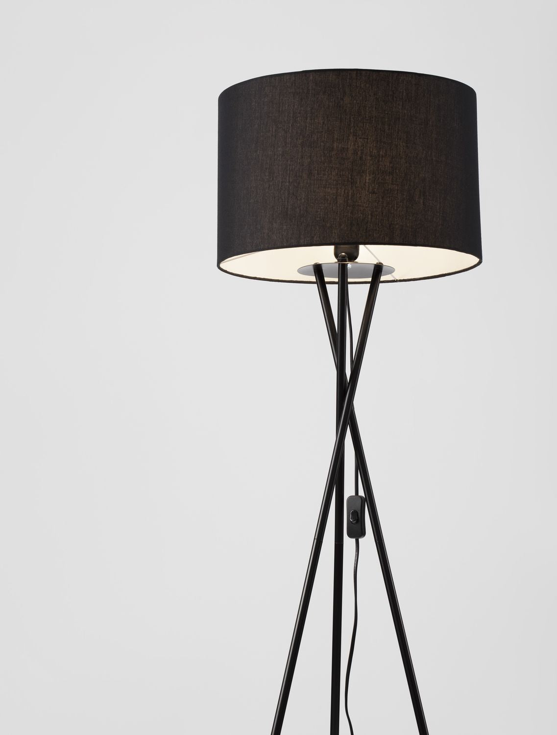 Lampadaire Retro noir, tissu