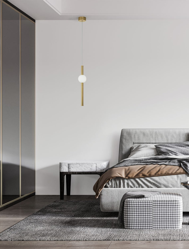Suspension Neutron dorée, H 150 cm (9054451)