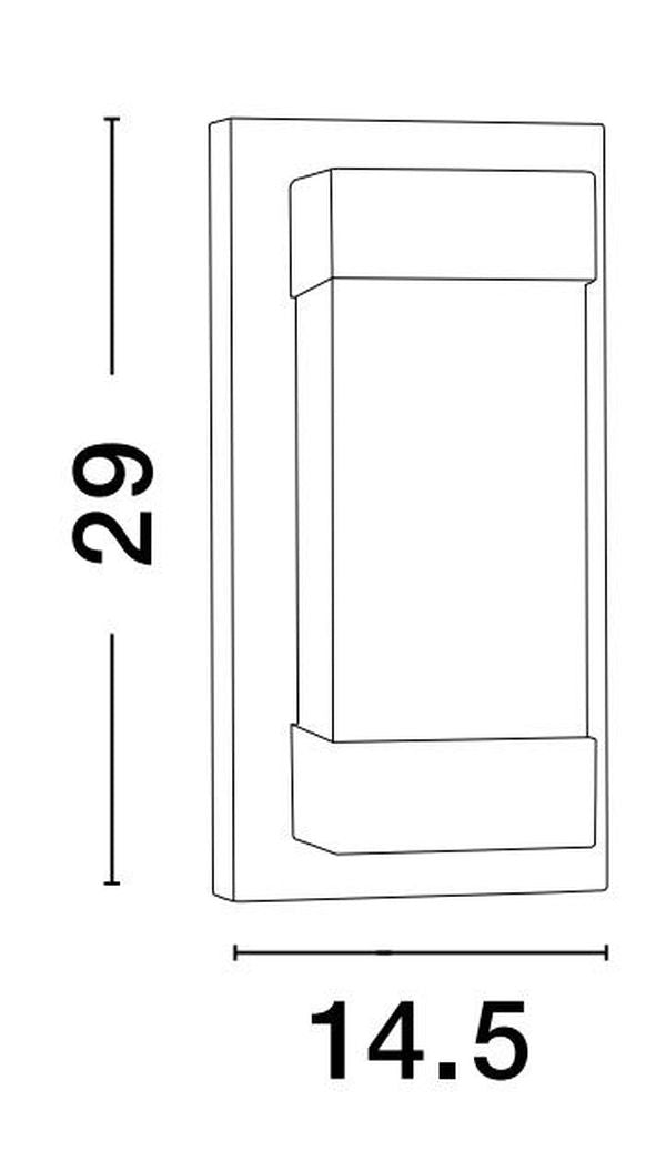 Schéma de dimensions avec hauteur 29 cm et largeur 14,5 cm.