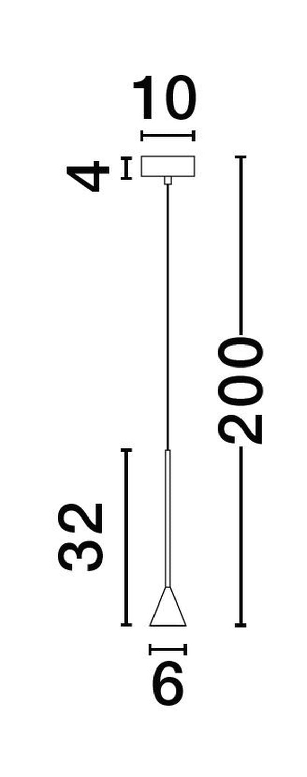 Suspension NET noire, H 200 cm