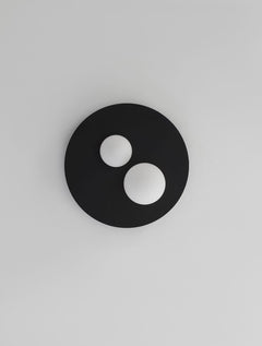 Plafonnier Velna noir, verre, Ø 40 cm