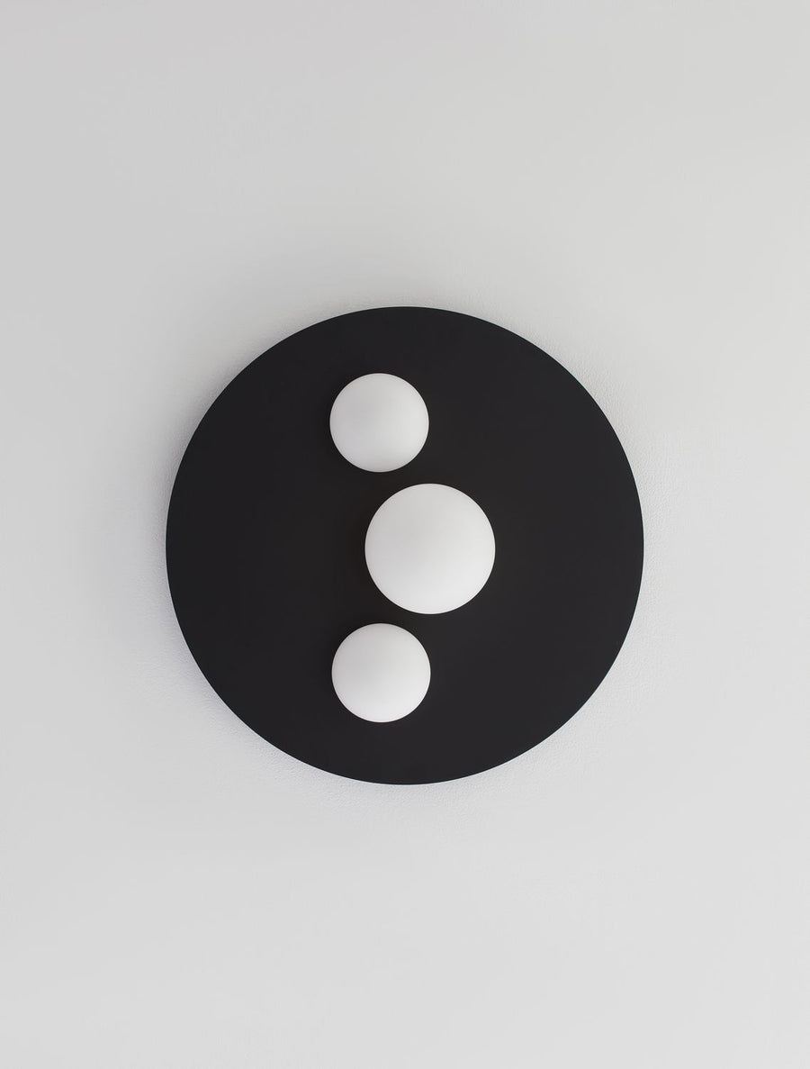Plafonnier Velna noir, verre, Ø 49,5 cm
