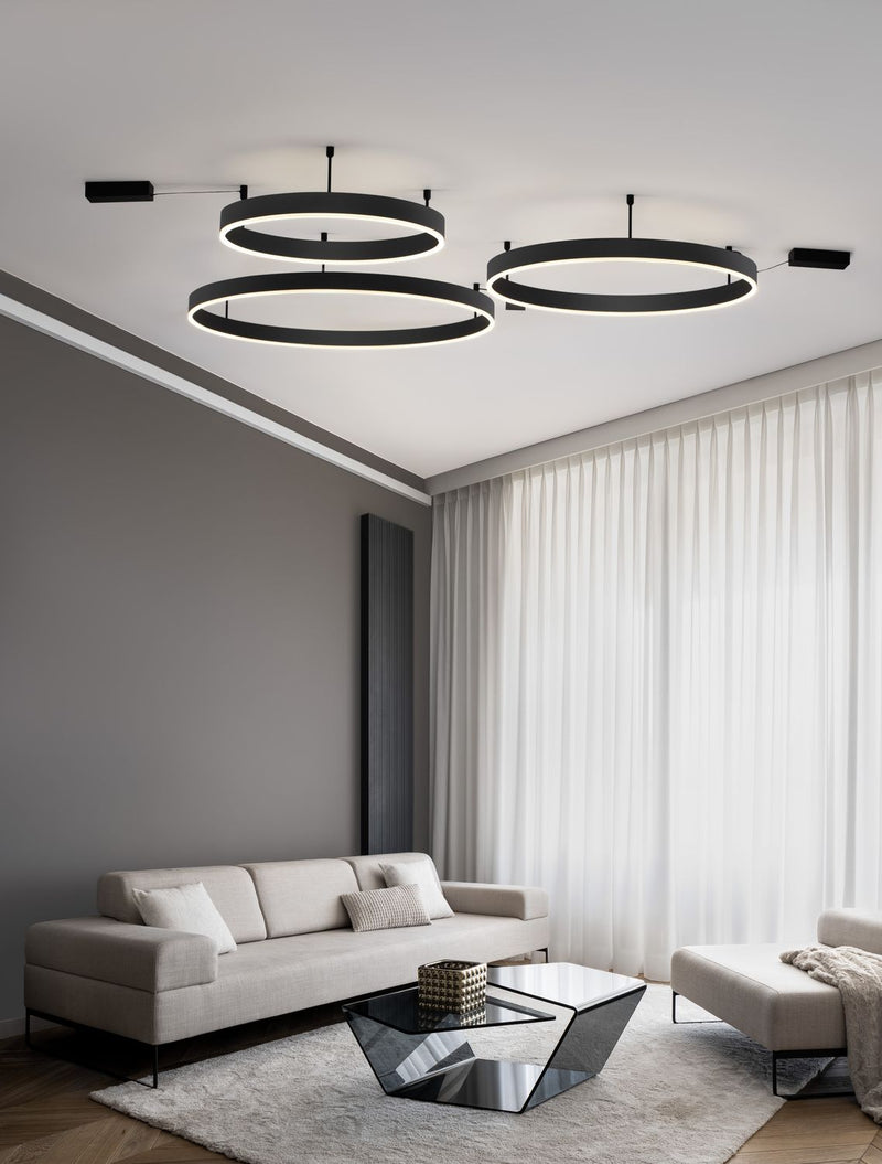 Plafonnier Motif noir, L 100 cm