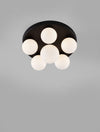 Plafonnier Edem 6 lumières noir, verre