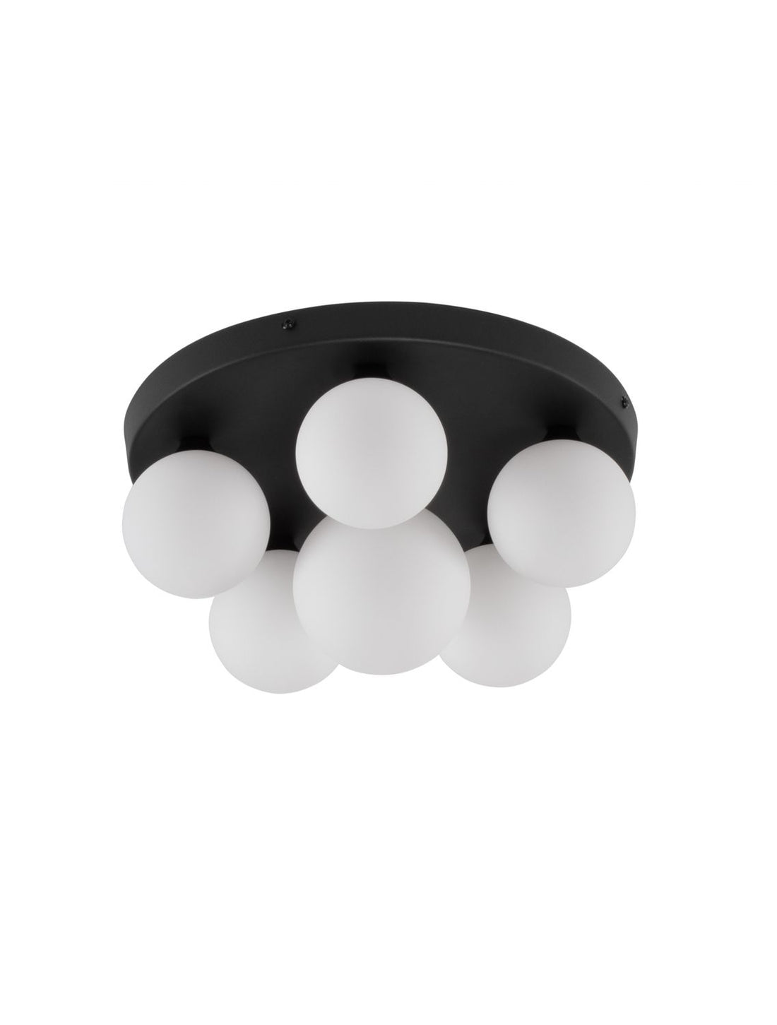 Plafonnier Edem 6 lumières noir, verre