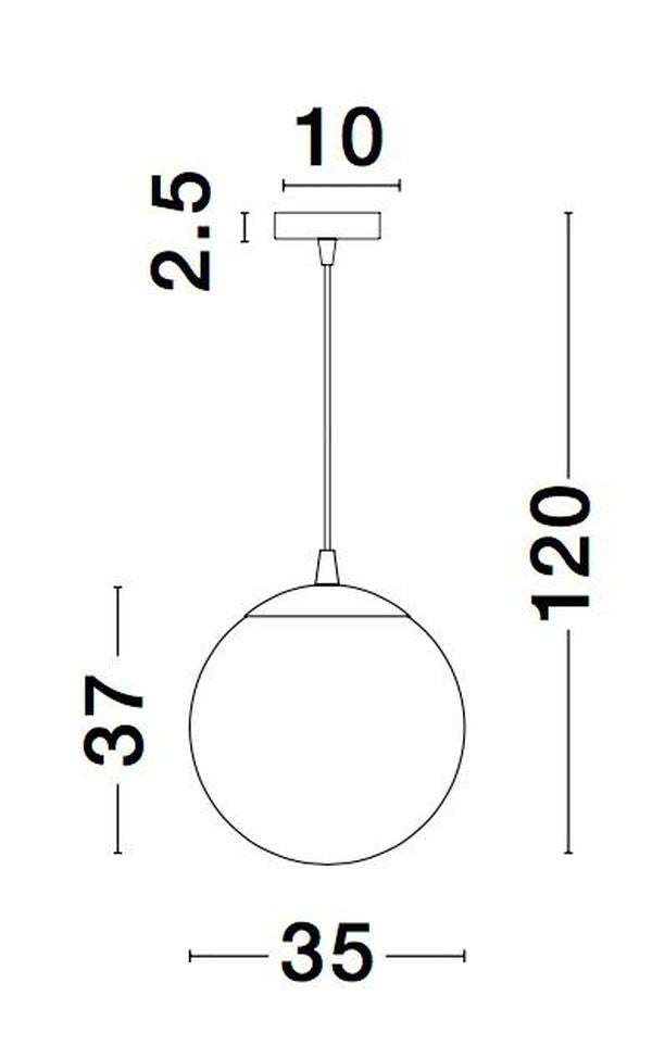 Suspension Nazio cuivrée, verre