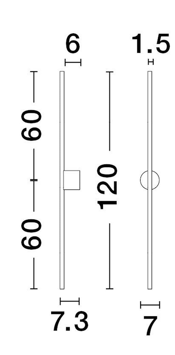 Applique murale Aden noire, H 120 cm (9081103)