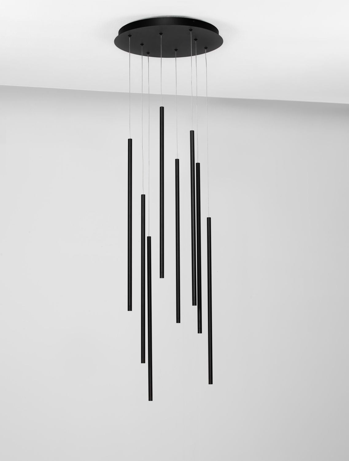 Suspension Elettra noire, H 100 cm