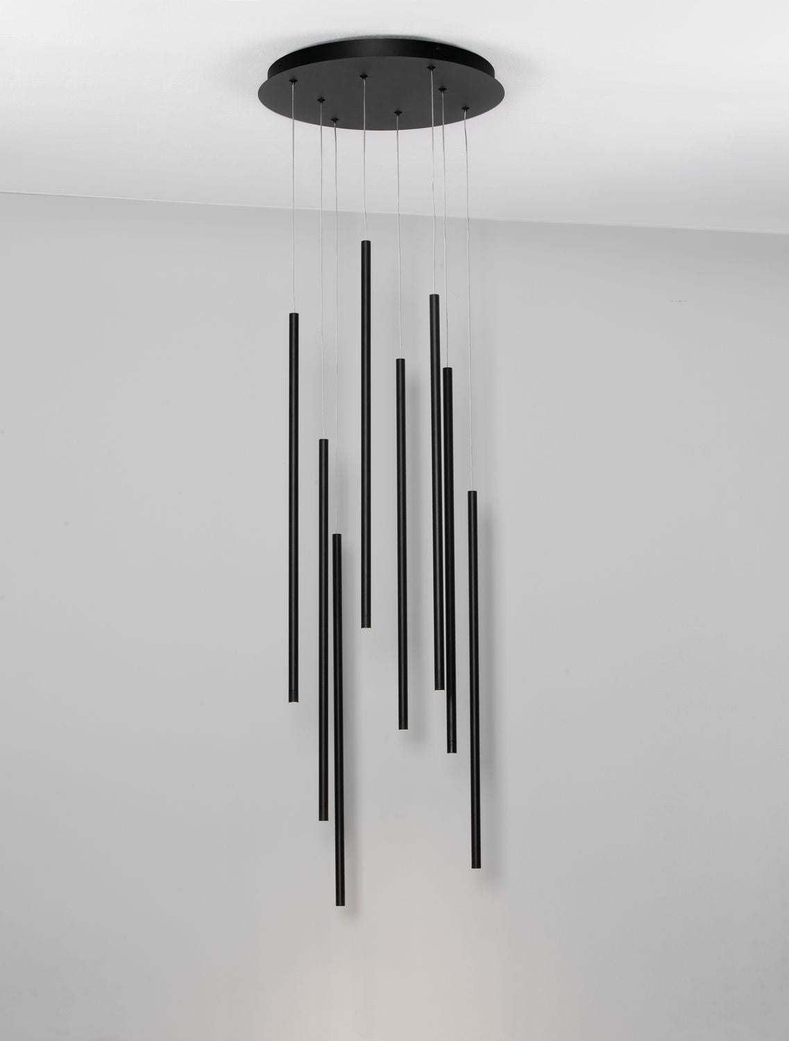 Suspension Elettra noire, H 100 cm