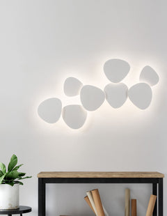 Applique murale Cronus blanche, plâtre, H 22 cm