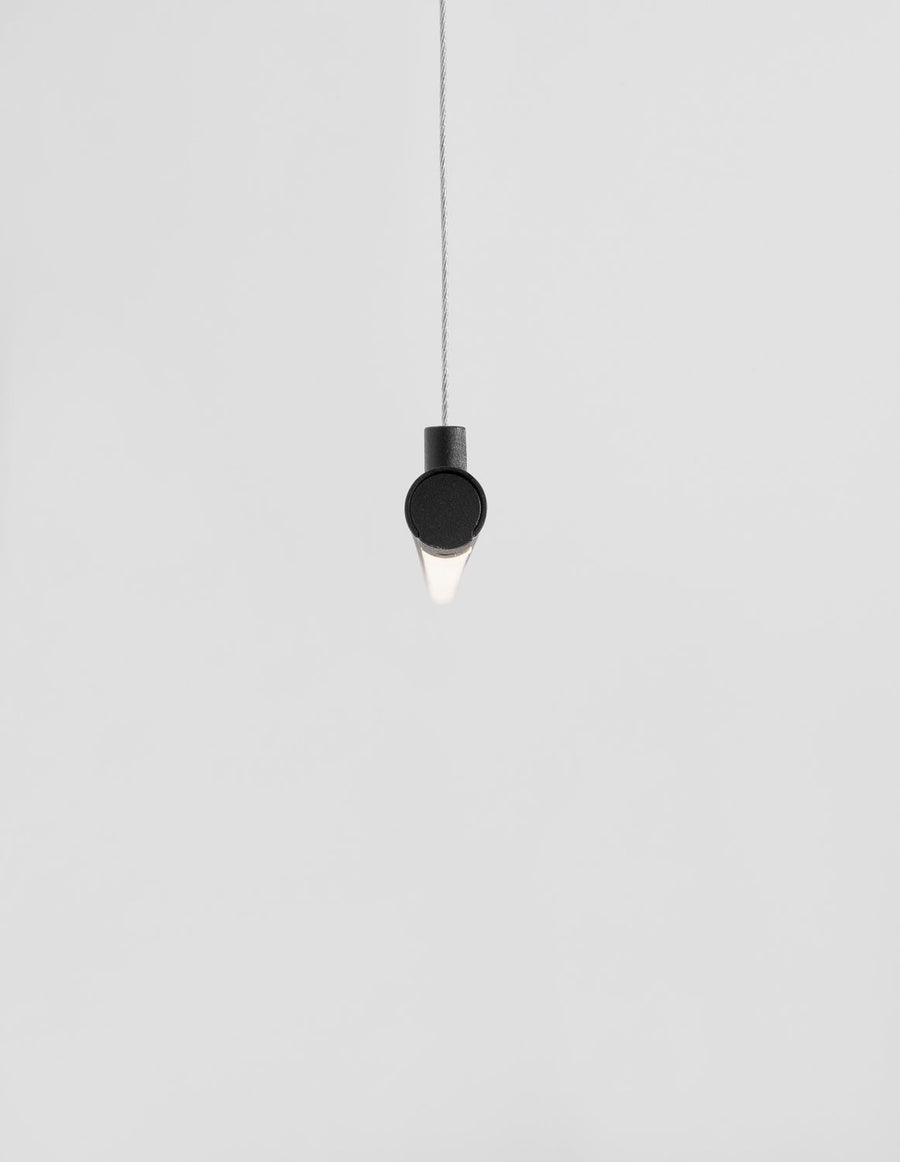 Suspension Elettra noire, H 150 cm