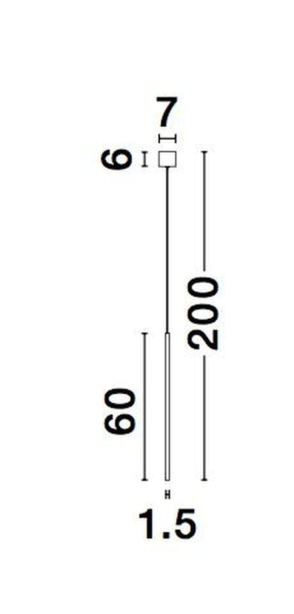 Suspension Elettra laiton, H 200 cm