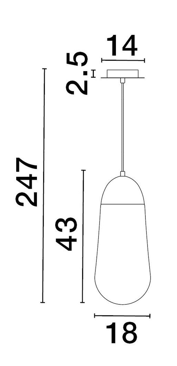 Suspension Blaky noire, verre