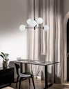 Suspension Impero 6 lumières noire, verre