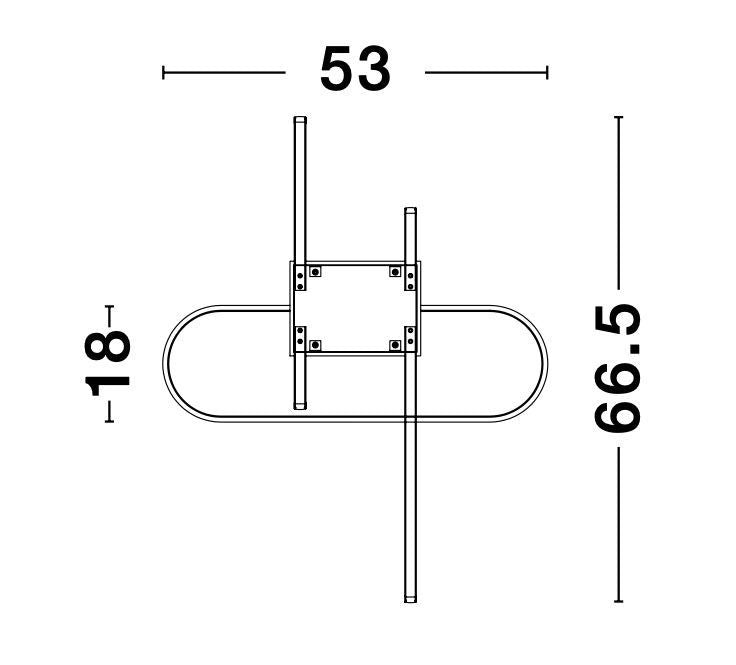 Plafonnier Arte doré, L 66,5 cm