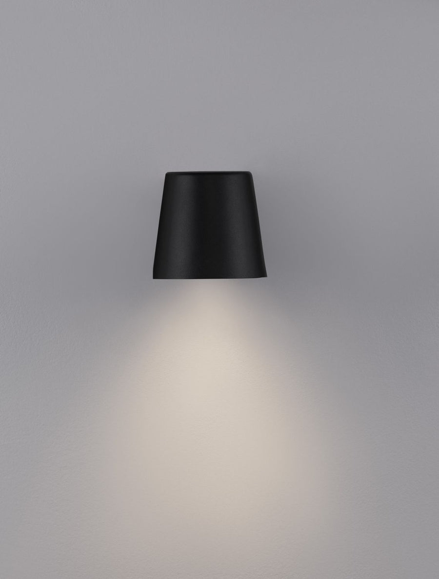 Applique extérieure OVI noire, verre