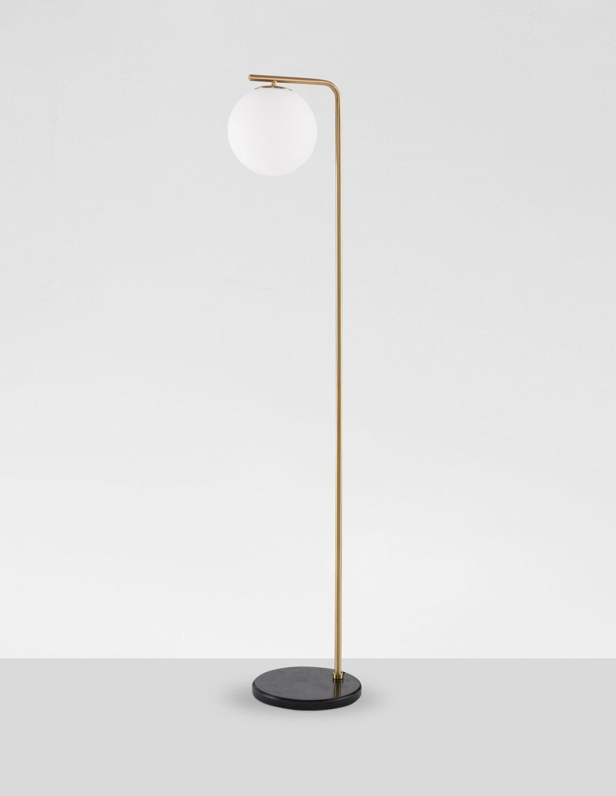 Lampadaire Alvarez doré, verre
