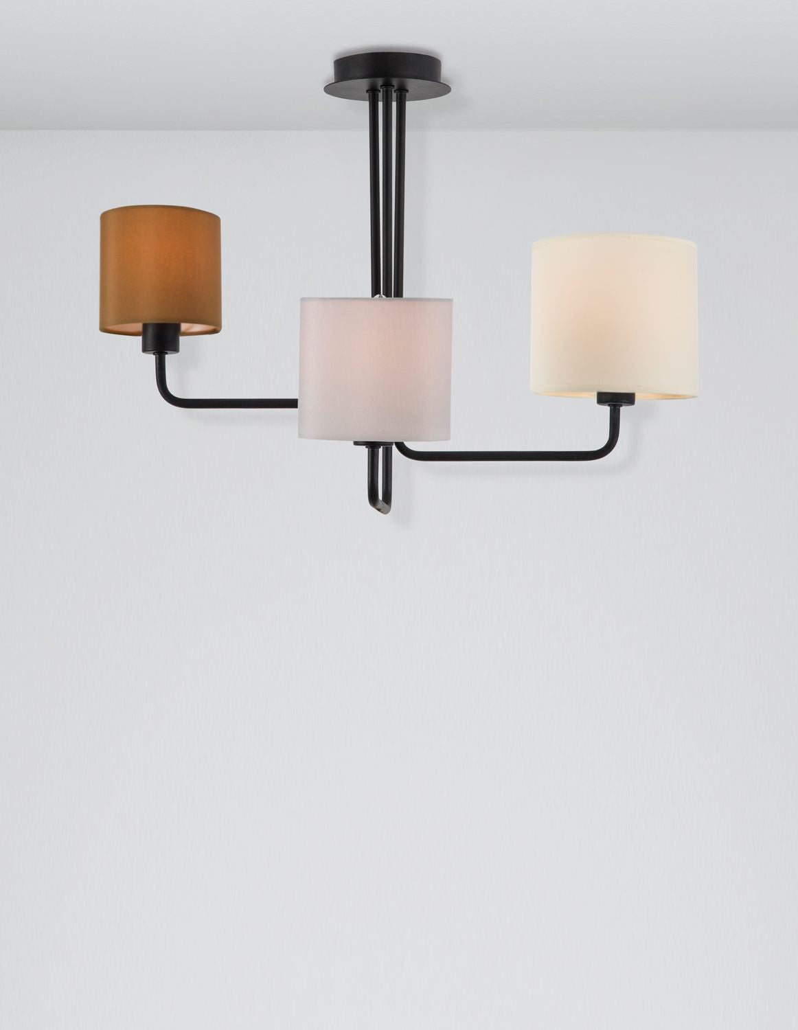 Suspension Bitonto 3 lumières noire, tissu