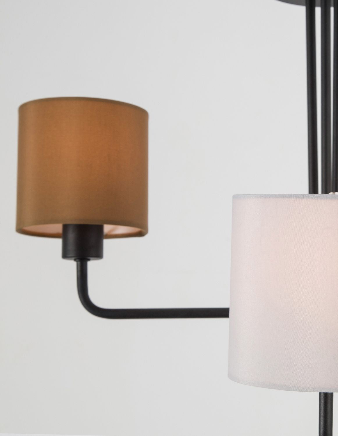 Suspension Bitonto 3 lumières noire, tissu