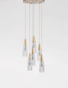 Suspension Kovac 5 lumières dorée, verre (9160196)