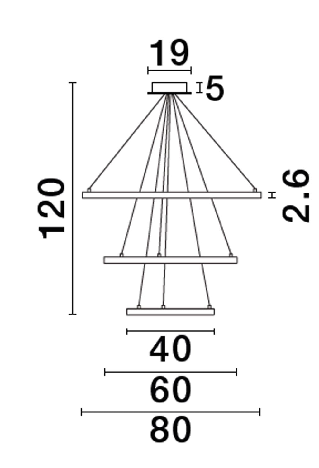 Suspension Empatia laiton, H 150 cm
