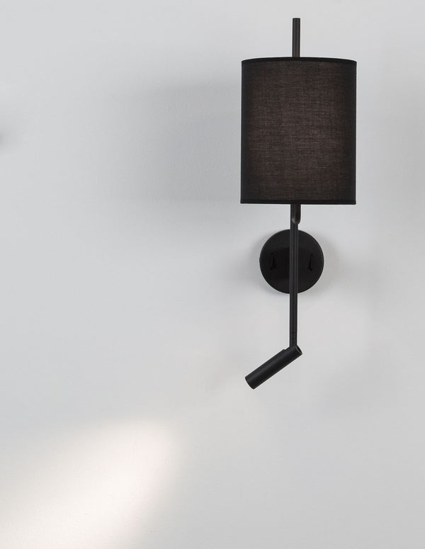 Applique murale Yama 2 lumières noire, tissu