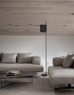 Lampadaire Yama noir, tissu