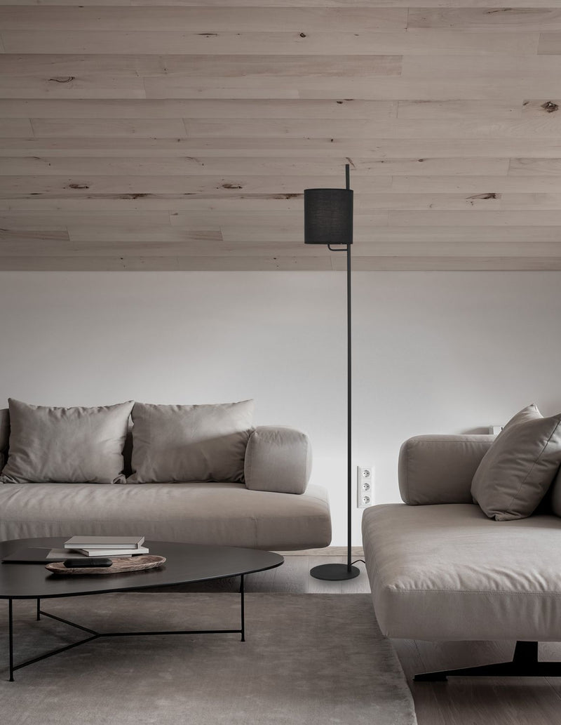 Lampadaire Yama noir, tissu