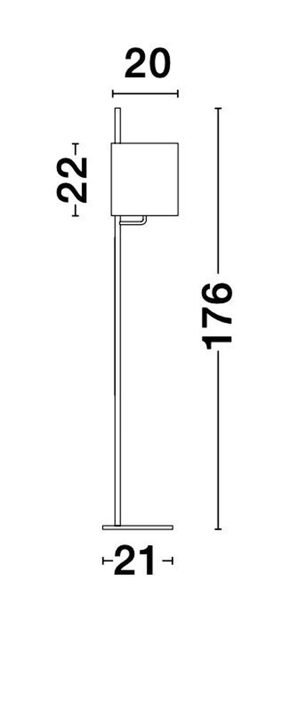 Lampadaire Yama noir, tissu