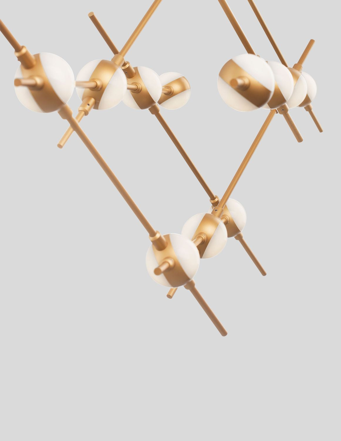 Suspension Atomo dorée, H 120 cm