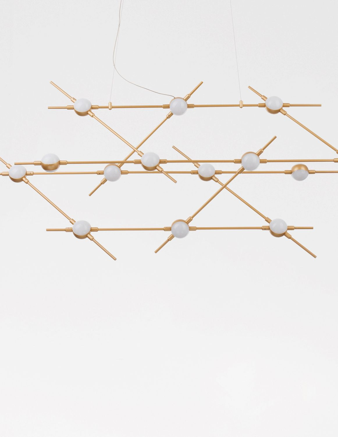 Suspension Atomo dorée, H 120 cm