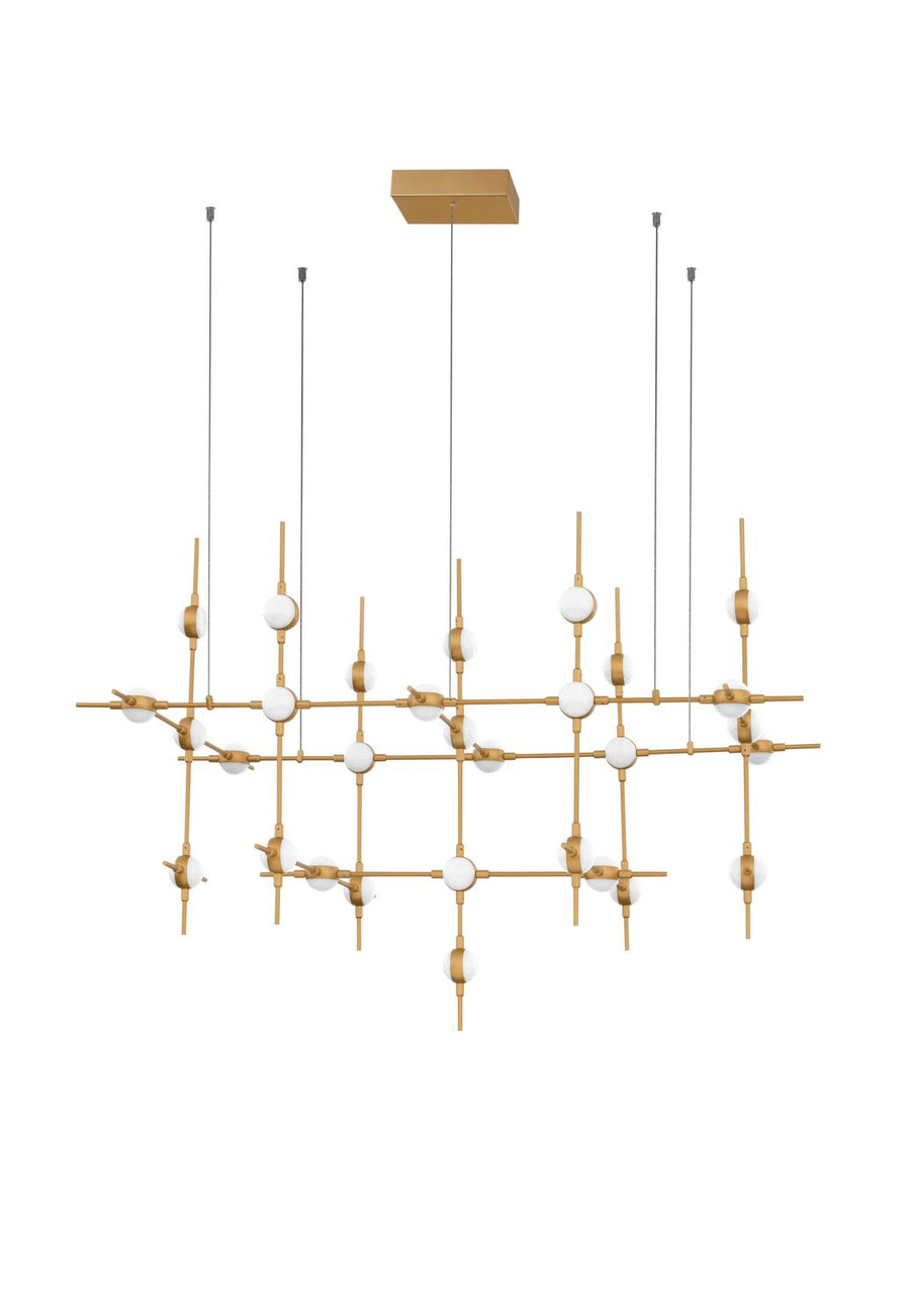 Suspension Atomo dorée, H 150 cm