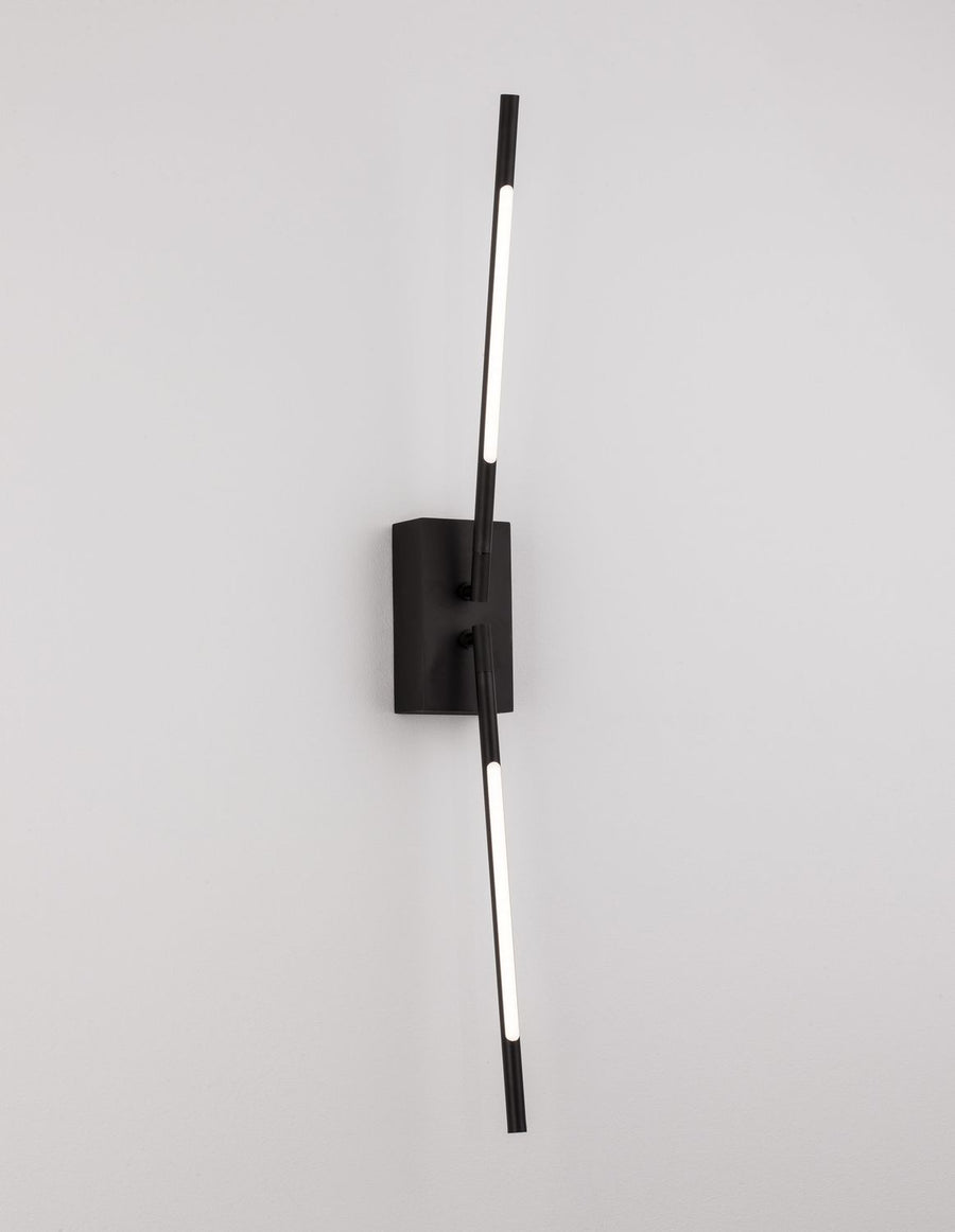 Applique murale Raccio noire, H 74 cm