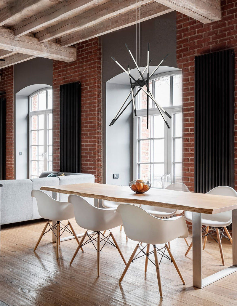 Suspension Raccio noire, H 120 cm