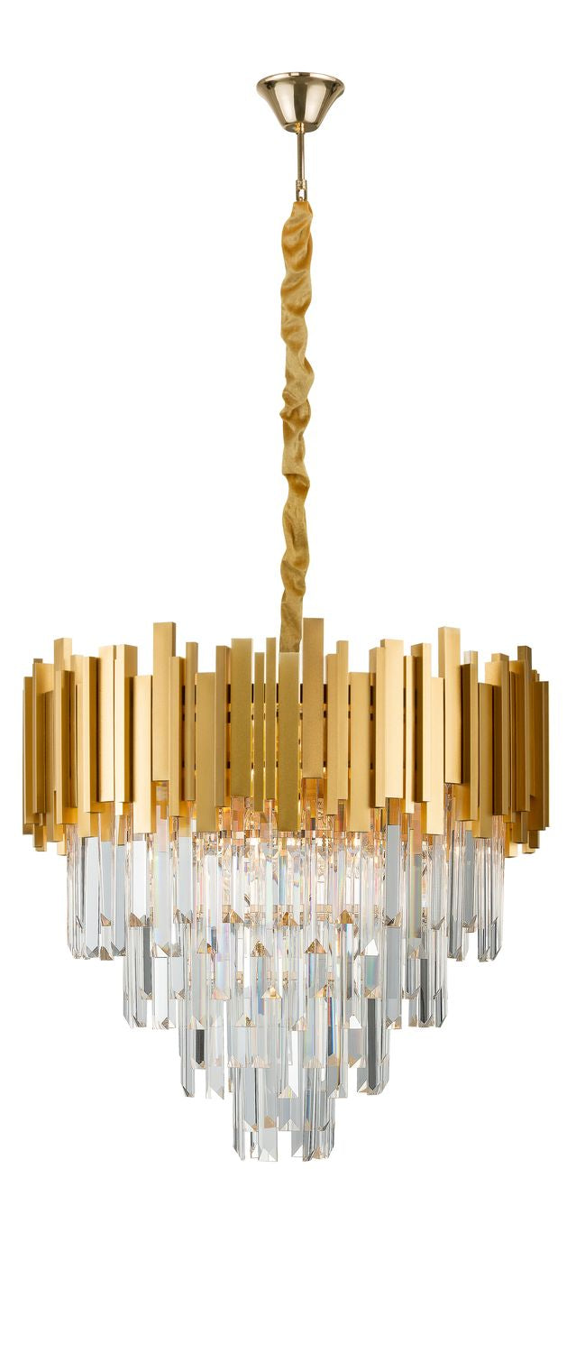 Suspension Grane 8 lumières dorée, cristal (9181200)