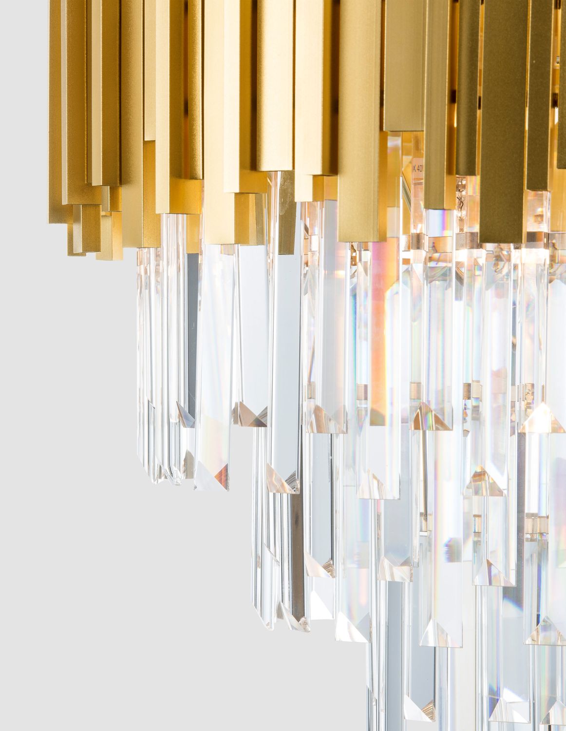 Suspension Grane 8 lumières dorée, cristal (9181200)