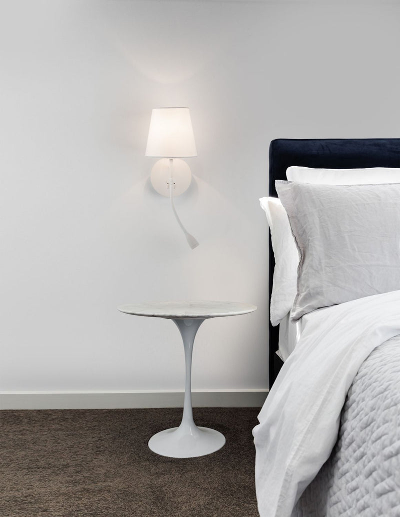 Applique murale NIA 2 lumières blanche, tissu