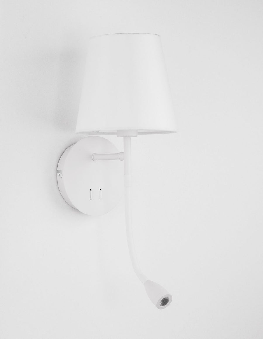 Applique murale NIA 2 lumières blanche, tissu