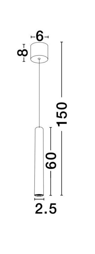 Suspension Ultrathin noire, H 150 cm (9184022)
